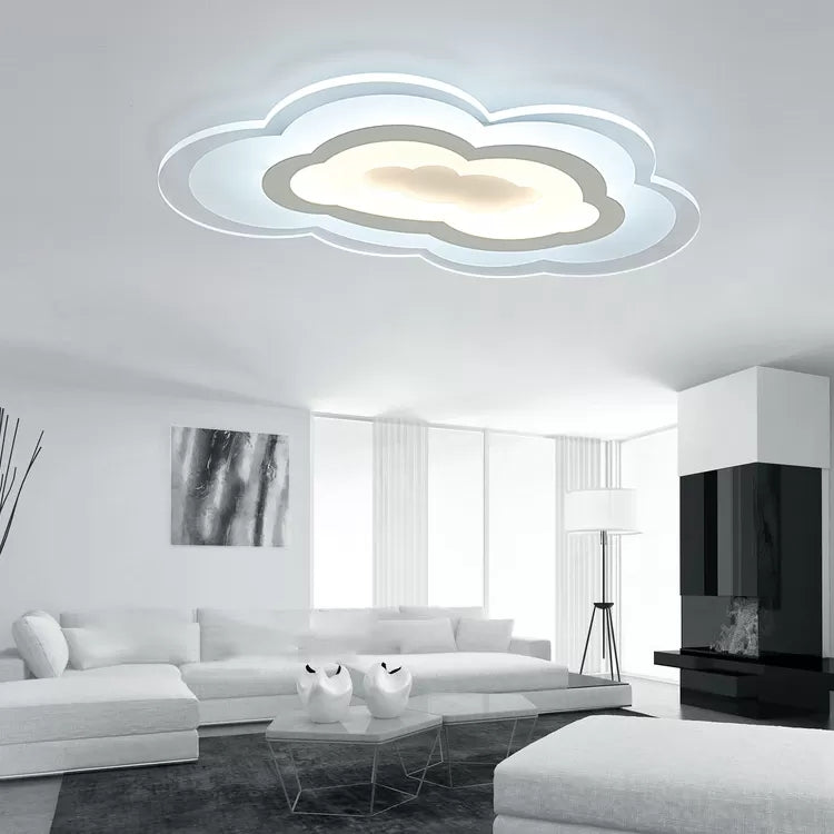 Acrylic Cloud Ceiling Mount Light Simple Style Flush Light in White Finish for Teen Clearhalo 'Ceiling Lights' 'Close To Ceiling Lights' 'Close to ceiling' 'Flush mount' Lighting' 20809