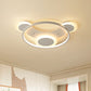 Bear Face Kindergarten Ceiling Mount Light Acrylic Animal Ceiling Lamp in White Clearhalo 'Ceiling Lights' 'Close To Ceiling Lights' 'Close to ceiling' 'Flush mount' Lighting' 208092