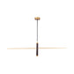 Linear Metal Pendant Light Kit Antique Black/Wood LED Hanging Light Fixture for Study Room, 31.5"/47" Wide Clearhalo 'Ceiling Lights' 'Modern Pendants' 'Modern' 'Pendant Lights' 'Pendants' Lighting' 208118