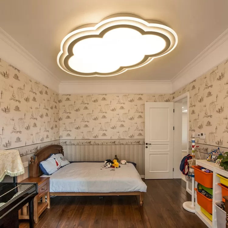 Acrylic Cloud Ceiling Mount Light Simple Style Flush Light in White Finish for Teen Clearhalo 'Ceiling Lights' 'Close To Ceiling Lights' 'Close to ceiling' 'Flush mount' Lighting' 20813