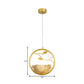 Brass Nest Pendant Light Art Deco 1 Light Metal Suspension Light with Ring/Oval/Sled Frame, 9.5"/12"/14" Wide Clearhalo 'Ceiling Lights' 'Pendant Lights' 'Pendants' Lighting' 208353