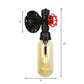 Capsule Amber Glass Sconce Lighting Industrial 1 Bulb Indoor Wall Mounted Lamp in Black with Pipe Design Clearhalo 'Art deco wall lights' 'Cast Iron' 'Glass' 'Industrial wall lights' 'Industrial' 'Middle century wall lights' 'Modern' 'Rustic wall lights' 'Tiffany' 'Traditional wall lights' 'Wall Lamps & Sconces' 'Wall Lights' Lighting' 208392