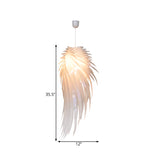 White Wing Hanging Ceiling Light Contemporary 1 Light Plastic Pendant Light, 23.5"/35.5"/47" Wide Clearhalo 'Ceiling Lights' 'Pendant Lights' 'Pendants' Lighting' 208399