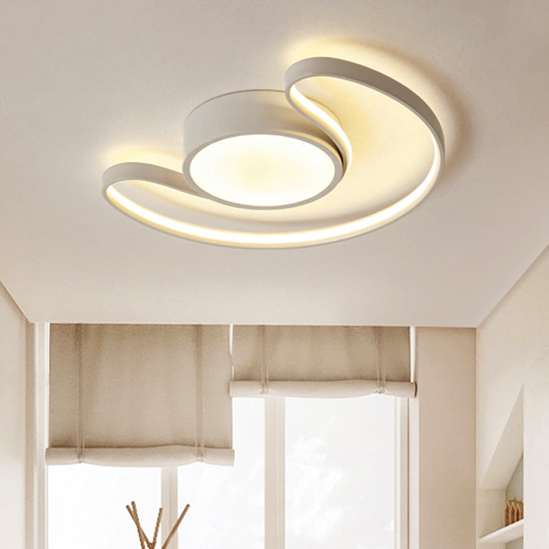 Simple Style White Flushmount Light Sun & Moon Acrylic LED Ceiling Light for Kid Bedroom White Clearhalo 'Ceiling Lights' 'Close To Ceiling Lights' 'Close to ceiling' 'Flush mount' Lighting' 208462
