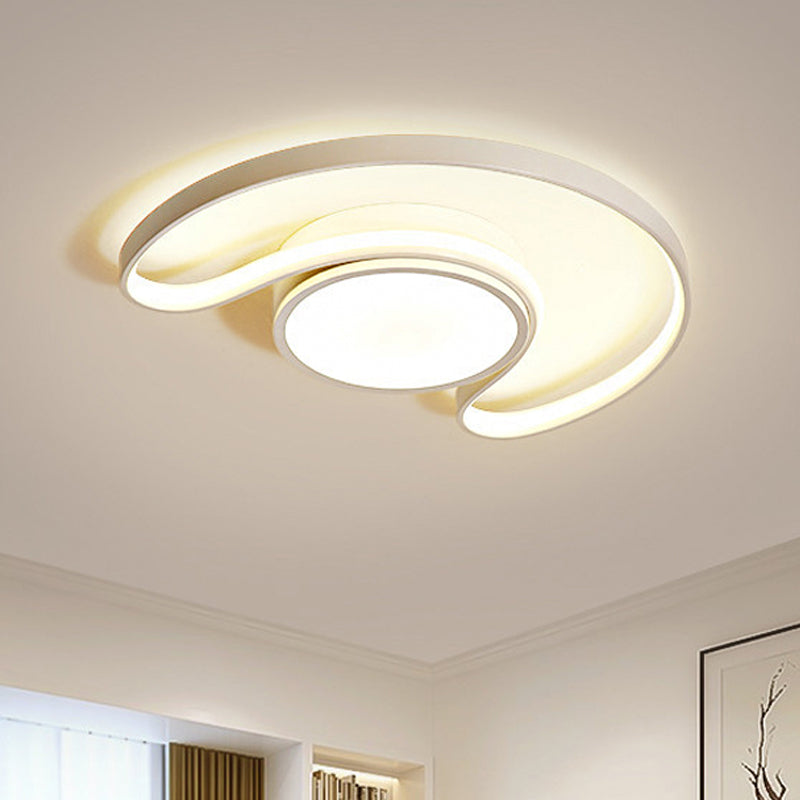 Simple Style White Flushmount Light Sun & Moon Acrylic LED Ceiling Light for Kid Bedroom Clearhalo 'Ceiling Lights' 'Close To Ceiling Lights' 'Close to ceiling' 'Flush mount' Lighting' 208465