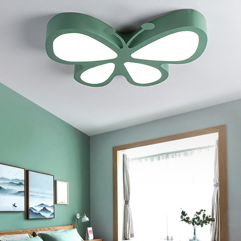 Butterfly Child Bedroom Ceiling Light Acrylic Metal Insect LED Flush Mount Light Clearhalo 'Ceiling Lights' 'Close To Ceiling Lights' 'Close to ceiling' 'Flush mount' Lighting' 208606