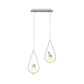 Waterdrop Frame Hanging Lamp Acrylic 1/2/3 Lights Black/White Ceiling Pendant for Dining Room in Warm/White Light Clearhalo 'Ceiling Lights' 'Modern Pendants' 'Modern' 'Pendant Lights' 'Pendants' Lighting' 208718