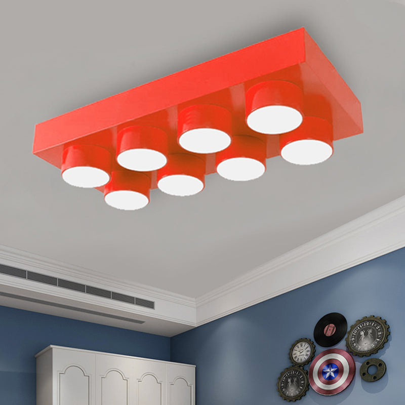 Modern Simple Flush Mount Light Rectangle Multi-Head Metal Ceiling Lamp for Kitchen Clearhalo 'Ceiling Lights' 'Close To Ceiling Lights' 'Close to ceiling' Lighting' 208775