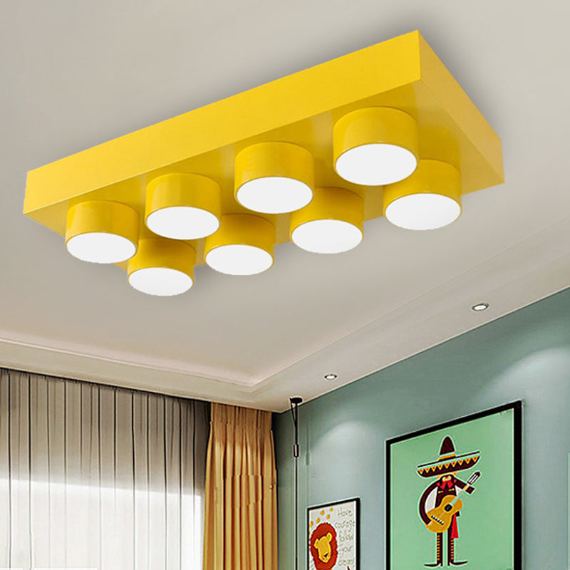 Modern Simple Flush Mount Light Rectangle Multi-Head Metal Ceiling Lamp for Kitchen Clearhalo 'Ceiling Lights' 'Close To Ceiling Lights' 'Close to ceiling' Lighting' 208779