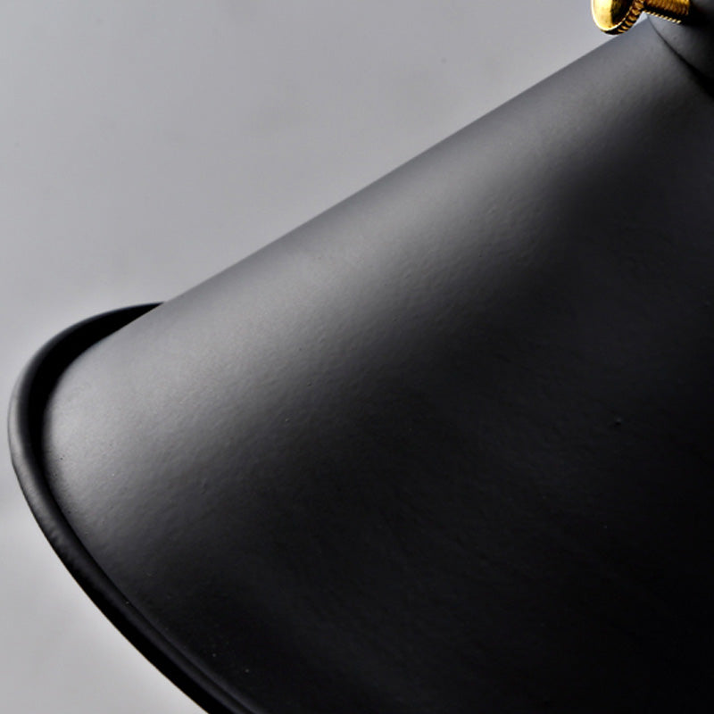 Conic Study Room Wall Sconce Industrial Metallic 1 Bulb Black/Brass Wall Lamp with Swing Arm Clearhalo 'Art deco wall lights' 'Cast Iron' 'Glass' 'Industrial wall lights' 'Industrial' 'Middle century wall lights' 'Modern' 'Rustic wall lights' 'Tiffany' 'Traditional wall lights' 'Wall Lamps & Sconces' 'Wall Lights' Lighting' 209096