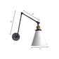 Tapered Bedroom Wall Mount Light Loft Style Metallic 1 Head Black/White Adjustable Sconce Lighting Fixture Clearhalo 'Art deco wall lights' 'Cast Iron' 'Glass' 'Industrial wall lights' 'Industrial' 'Middle century wall lights' 'Modern' 'Rustic wall lights' 'Tiffany' 'Traditional wall lights' 'Wall Lamps & Sconces' 'Wall Lights' Lighting' 209125
