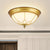 Dome Milky Glass Flush Light Rustic Bedroom LED Flush Ceiling Light Fixture with Floral Frame in Gold Gold Clearhalo 'Ceiling Lights' 'Close To Ceiling Lights' 'Close to ceiling' 'Flush mount' Lighting' 2091431