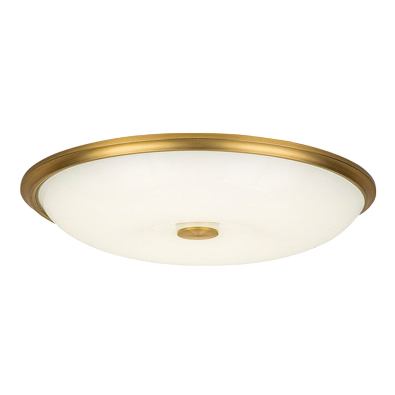 Ultra Thin Milky Glass LED Flush Light Rustic Bedroom Flush Ceiling Light Fixture Clearhalo 'Ceiling Lights' 'Close To Ceiling Lights' 'Close to ceiling' 'Flush mount' Lighting' 2091469