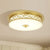 Frost Glass Drum Shaped LED Flush Ceiling Light Vintage Living Room Flush Mount Lighting Fixture Gold Clearhalo 'Ceiling Lights' 'Close To Ceiling Lights' 'Close to ceiling' 'Flush mount' Lighting' 2091510