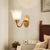 1 Head Frost Glass Wall Lighting Vintage Gold Flared Shape Bedside Wall Mounted Light Fixture Gold Clearhalo 'Wall Lamps & Sconces' 'Wall Lights' Lighting' 2091560