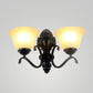 Black Wall Mount Light Traditional Cream Glass Flared Shape Wall Light Fixture for Living Room Clearhalo 'Wall Lamps & Sconces' 'Wall Lights' Lighting' 2091640