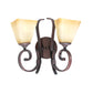 Square Bell Shape Frost Glass Wall Lamp Rustic Living Room Wall Light Fixture in Copper Clearhalo 'Wall Lamps & Sconces' 'Wall Lights' Lighting' 2091664