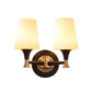 Brass Tapered Shade Wall Mount Light Traditional Cream Glass Corridor Wall Light Fixture Clearhalo 'Wall Lamps & Sconces' 'Wall Lights' Lighting' 2091678