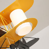 Aircraft Shaped Metal LED Lighting Fixture Modern Yellow Chandelier Light for Child Room Clearhalo 'Ceiling Lights' 'Chandeliers' Lighting' options 2091714