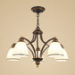 Frosted Glass Bell Shade Chandelier Pendant Light Vintage Living Room Hanging Light 5 Black Down Clearhalo 'Ceiling Lights' 'Chandeliers' Lighting' options 2092002_6282dc1e-f057-4ef7-a796-27a7d9f4ee79