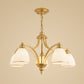 Frosted Glass Bell Shade Chandelier Pendant Light Vintage Living Room Hanging Light 5 Gold Down Clearhalo 'Ceiling Lights' 'Chandeliers' Lighting' options 2092003_232c1a78-372c-4279-8ced-93ac88cf7678
