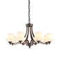 Tapered Shade White Frost Glass Suspension Light Rustic Living Room Chandelier Light Clearhalo 'Ceiling Lights' 'Chandeliers' Lighting' options 2092037