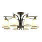 Rustic Bowl Shaped Semi Flush Frost Glass Ceiling Mount Chandelier for Living Room Clearhalo 'Ceiling Lights' 'Close To Ceiling Lights' 'Close to ceiling' 'Semi-flushmount' Lighting' 2092194