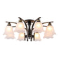 Rustic Ruffled Semi Flush Light Cream Glass Flush Mount Ceiling Chandelier for Living Room Clearhalo 'Ceiling Lights' 'Close To Ceiling Lights' 'Close to ceiling' 'Semi-flushmount' Lighting' 2092226