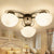 Ribbed Cream Glass Black Flush Mount Chandelier Bowl Classic Semi Flush Light Fixture for Dining Room 3 Black 1 Tier Clearhalo 'Ceiling Lights' 'Close To Ceiling Lights' 'Close to ceiling' 'Glass shade' 'Glass' 'Semi-flushmount' Lighting' 2092275
