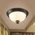 Inverted Dome Cream Glass Flush Mount Lighting Classic 3 Heads Bedroom Flush Mount Fixture in Black Black Clearhalo 'Ceiling Lights' 'Close To Ceiling Lights' 'Close to ceiling' 'Flush mount' Lighting' 2092303