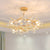 Ceramic Rose Semi Flush Light Korean Garden Living Room Ceiling Flush Mount with Crystal Accents White Clearhalo 'Ceiling Lights' 'Close To Ceiling Lights' 'Close to ceiling' 'Semi-flushmount' Lighting' 2092415