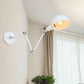 1 Bulb Sconce Light Retro Style Swing Arm Metallic Mini Wall Lamp in White for Study Room White 8"+8"+8" Clearhalo 'Art deco wall lights' 'Cast Iron' 'Glass' 'Industrial wall lights' 'Industrial' 'Middle century wall lights' 'Modern' 'Rustic wall lights' 'Tiffany' 'Traditional wall lights' 'Wall Lamps & Sconces' 'Wall Lights' Lighting' 209305