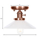 1 Light Opal/Clear Glass Semi Mount Lighting Industrial Antique Copper Cone/Saucer Indoor Ceiling Light Clearhalo 'Ceiling Lights' 'Close To Ceiling Lights' 'Close to ceiling' 'Glass shade' 'Glass' 'Semi-flushmount' Lighting' 209504