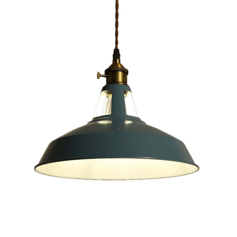 1 Light Barn Pendant Lighting Fixture Industrial Beige/Blue/Green Metal Hanging Ceiling Light for Dining Room Clearhalo 'Art Deco Pendants' 'Cast Iron' 'Ceiling Lights' 'Ceramic' 'Crystal' 'Industrial Pendants' 'Industrial' 'Metal' 'Middle Century Pendants' 'Pendant Lights' 'Pendants' 'Tiffany' Lighting' 209613