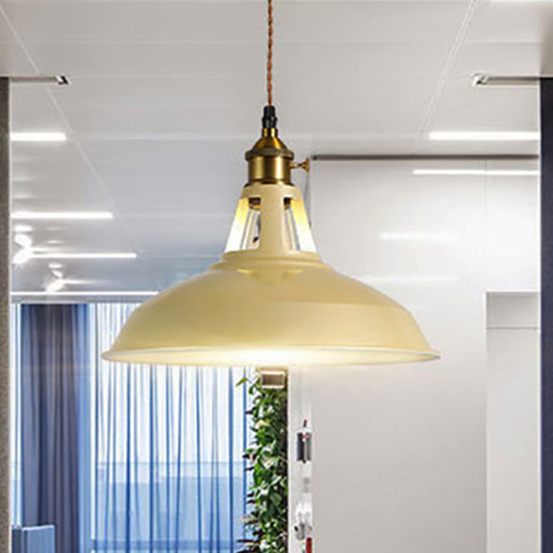 1 Light Barn Pendant Lighting Fixture Industrial Beige/Blue/Green Metal Hanging Ceiling Light for Dining Room Clearhalo 'Art Deco Pendants' 'Cast Iron' 'Ceiling Lights' 'Ceramic' 'Crystal' 'Industrial Pendants' 'Industrial' 'Metal' 'Middle Century Pendants' 'Pendant Lights' 'Pendants' 'Tiffany' Lighting' 209615