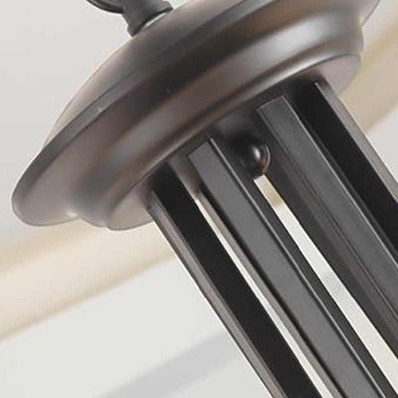 3/6/8 Lights Flared Chandelier Traditional Pewter Frosted Glass Pendant Light Fixture for Living Room Clearhalo 'Ceiling Lights' 'Chandeliers' Lighting' options 209786