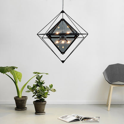 Contemporary Polygon Ceiling Pendant Light Amber/Smoke Gray Glass 1 Light Dining Room Suspension Light, 8"/16" Wide Smoke Gray Clearhalo 'Ceiling Lights' 'Chandeliers' 'Glass shade' 'Glass' 'Modern Pendants' 'Modern' 'Pendant Lights' 'Pendants' Lighting' 209804