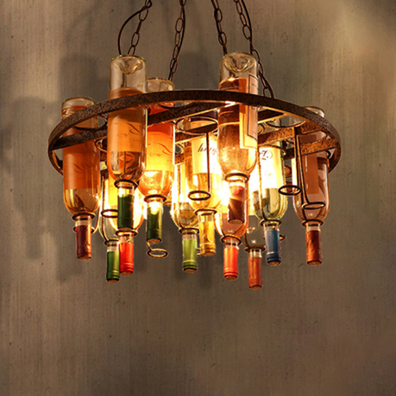 Metal 1/2/3 Lights Rust Dining Room Hanging Light Kit Industrial Round/Square/Rectangle Pendant Lighting Clearhalo 'Ceiling Lights' 'Chandeliers' 'Glass shade' 'Glass' 'Industrial Chandeliers' 'Industrial' 'Middle Century Chandeliers' 'Tiffany' Lighting' 209813