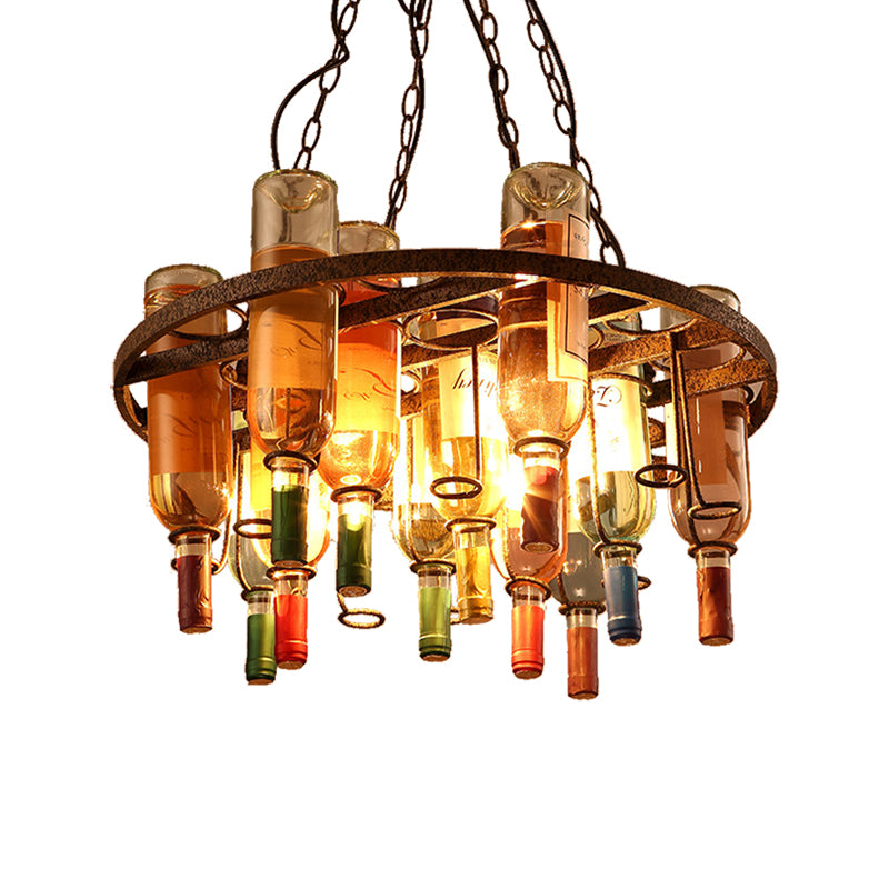 Metal 1/2/3 Lights Rust Dining Room Hanging Light Kit Industrial Round/Square/Rectangle Pendant Lighting Clearhalo 'Ceiling Lights' 'Chandeliers' 'Glass shade' 'Glass' 'Industrial Chandeliers' 'Industrial' 'Middle Century Chandeliers' 'Tiffany' Lighting' 209814