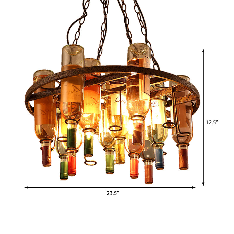 Metal 1/2/3 Lights Rust Dining Room Hanging Light Kit Industrial Round/Square/Rectangle Pendant Lighting Clearhalo 'Ceiling Lights' 'Chandeliers' 'Glass shade' 'Glass' 'Industrial Chandeliers' 'Industrial' 'Middle Century Chandeliers' 'Tiffany' Lighting' 209815