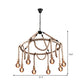 Exposed Bulb Chandelier Light Industrial 6/8 Light Beige Rope Hanging Ceiling Fixture for Dining Room Clearhalo 'Ceiling Lights' 'Chandeliers' 'Industrial Chandeliers' 'Industrial' 'Middle Century Chandeliers' 'Tiffany' Lighting' 209888