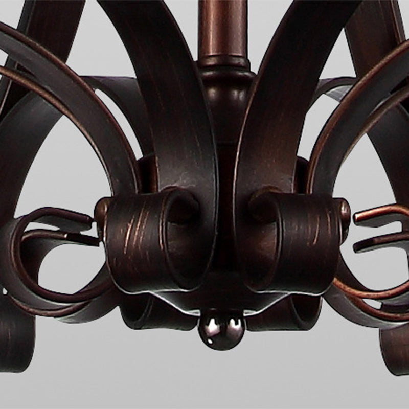 Bell Frosted Glass Chandelier Lighting Classic 5/6/8 Lights Living Room Pendant Lighting in Rust Clearhalo 'Ceiling Lights' 'Chandeliers' Lighting' options 209949