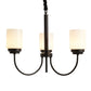 3/6/8 Lights Ceiling Light Traditional Cylinder Opal Glass Hanging Chandelier in Black for Living Room Clearhalo 'Ceiling Lights' 'Chandeliers' Lighting' options 210054