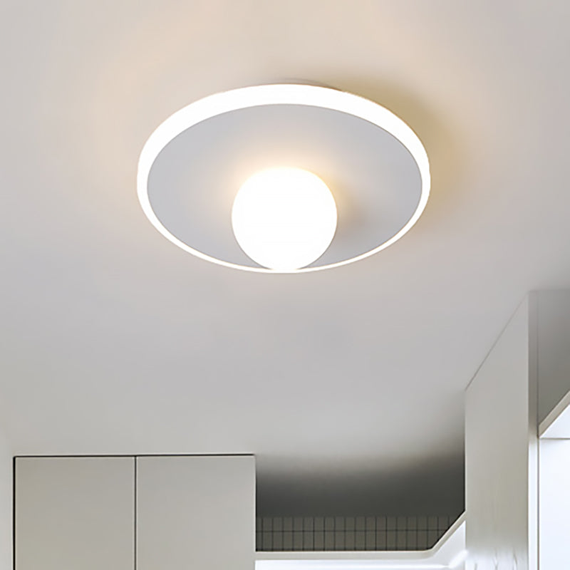 Modern Led Flush Lamp with Acrylic Shade White/Black Led Square/Rectangle Flush Mount Light in White/Warm Light White Round Clearhalo 'Ceiling Lights' 'Close To Ceiling Lights' 'Close to ceiling' 'Flush mount' Lighting' 210415