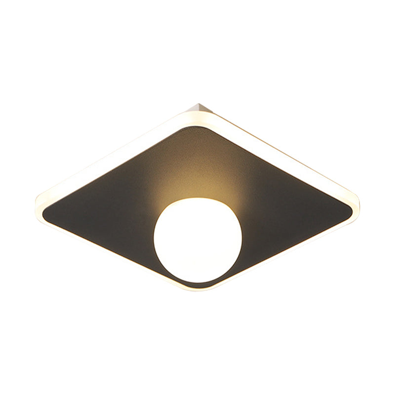 Modern Led Flush Lamp with Acrylic Shade White/Black Led Square/Rectangle Flush Mount Light in White/Warm Light Clearhalo 'Ceiling Lights' 'Close To Ceiling Lights' 'Close to ceiling' 'Flush mount' Lighting' 210418