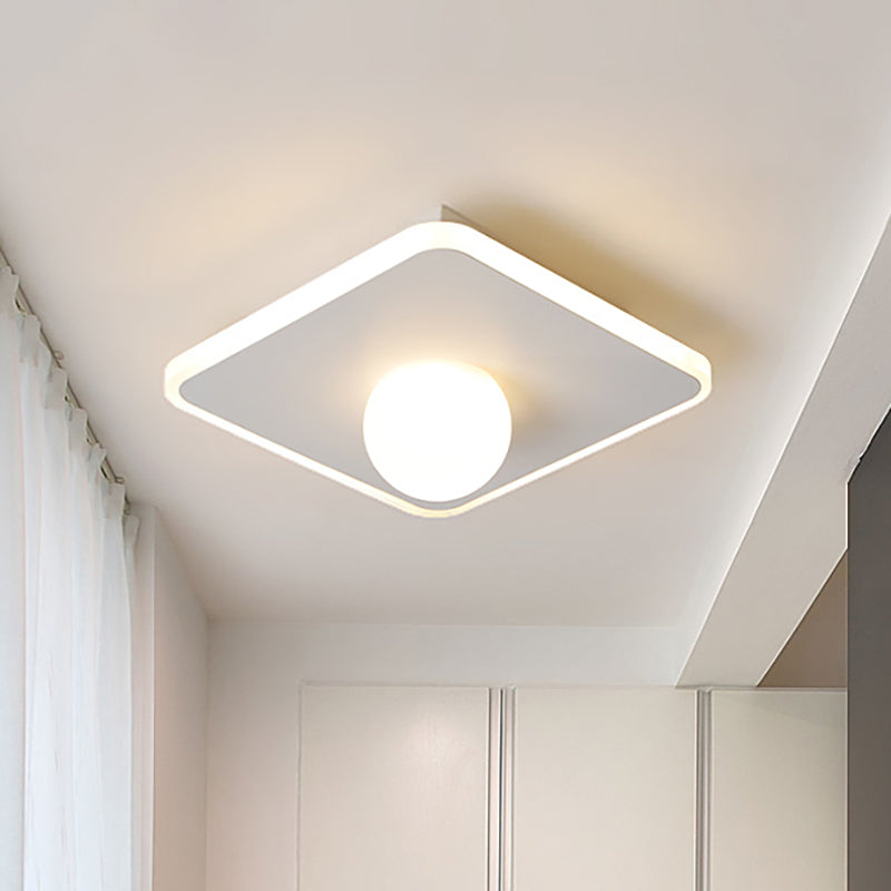 Modern Led Flush Lamp with Acrylic Shade White/Black Led Square/Rectangle Flush Mount Light in White/Warm Light Clearhalo 'Ceiling Lights' 'Close To Ceiling Lights' 'Close to ceiling' 'Flush mount' Lighting' 210420