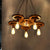 Metal Rust Pendant Lamp Wagon Wheel 5-Light Industrial Chandelier Light Fixture with Chain Rust Clearhalo 'Cast Iron' 'Ceiling Lights' 'Chandeliers' 'Industrial Chandeliers' 'Industrial' 'Metal' 'Middle Century Chandeliers' 'Rustic Chandeliers' 'Tiffany' Lighting' 210477