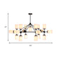 Black Cylinder Shade Pendant Lighting Classic Opal Glass 18 Lights Living Room Chandelier Clearhalo 'Ceiling Lights' 'Chandeliers' Lighting' options 210570