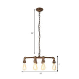 Armed Pendant Lighting Industrial Black/Bronze 6 Lights Metal Dining Room Chandelier with Chain and Pipe Design Clearhalo 'Cast Iron' 'Ceiling Lights' 'Chandeliers' 'Industrial Chandeliers' 'Industrial' 'Metal' 'Middle Century Chandeliers' 'Rustic Chandeliers' 'Tiffany' Lighting' 210574