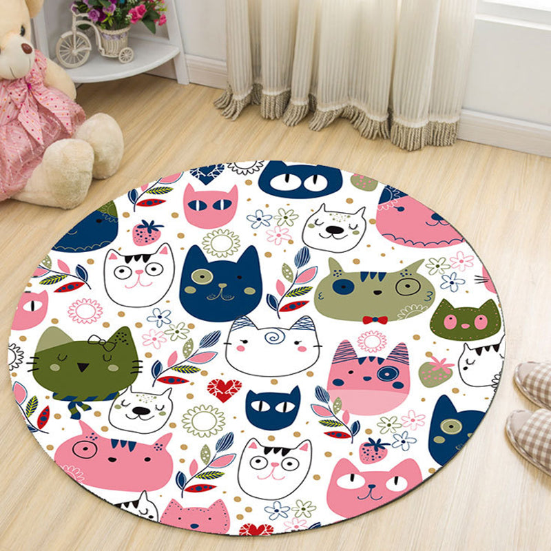 Cartoon Patterned Rug Multicolor Synthetics Carpet Stain Resistant Machine Washable Anti-Slip Rug for Kids Room Pink Clearhalo 'Area Rug' 'Rug' 2105798